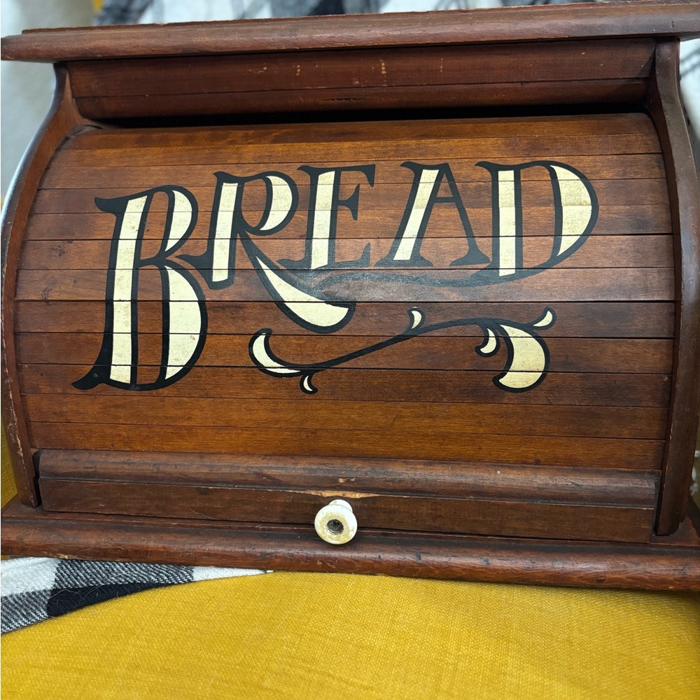 1970s Vintage Wooden Bread Box